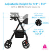 Nova STAR 8 WB Rollator, 8" Wheels, Light Weight