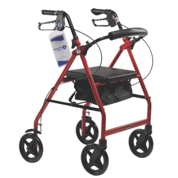 DynaGo Quad 8 - Aluminum Rollator with 7.5" Wheels, Lightweight aluminum frame