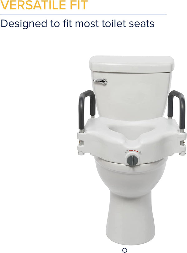 Drive 2-in-1 Raised Toilet Seat with Removable Padded Arms