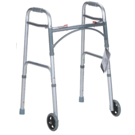 Two Button Folding Walkers with 5" Wheels