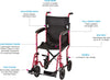 Nova Lightweight Transport Chair with Fixed Arms